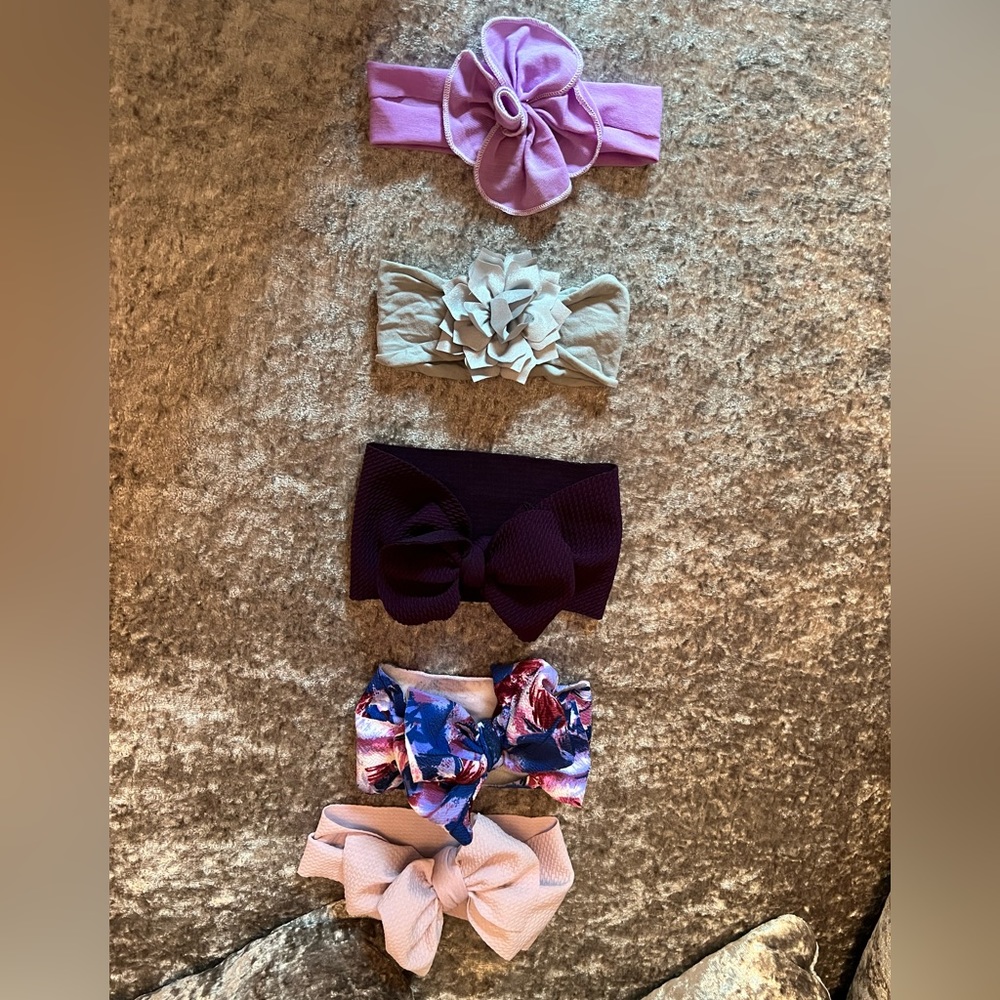 5 Assorted girls baby/ toddler headbands